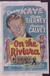 #3963 ON THE RIVIERA 1sh '51 Danny Kaye