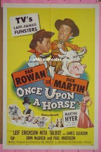 Q299 ONCE UPON A HORSE one-sheet movie poster '58 Rowan & Martin