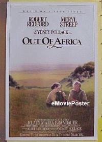 #344 OUT OF AFRICA advance 1sh '85 Redford 