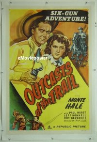 #106 OUTCASTS OF THE TRAIL linen 1sh '49 Hale 