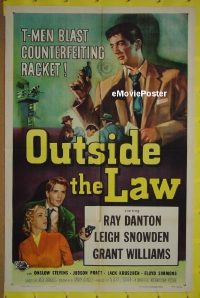 A921 OUTSIDE THE LAW one-sheet movie poster '56 film noir!