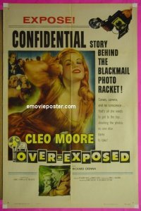 #1128 OVER-EXPOSED 1sh '56 Cleo Moore 