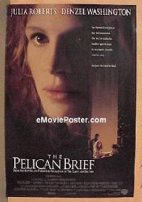 #279 THE PELICAN BRIEF 2-sided 1sh'93 Roberts