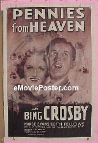 #531 PENNIES FROM HEAVEN 1sh R49 Bing Crosby 