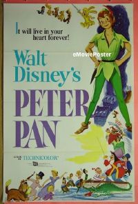 #482 PETER PAN 1sh R69 Walt Disney classic 