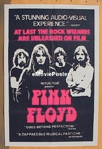 #353 PINK FLOYD black light Canadian 1sh '73 an explosive rock & roll cinema concert in Pompeii!