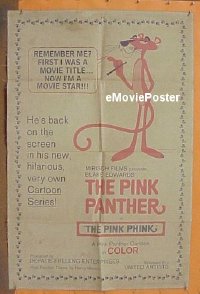 #354 PINK PHINK Linen 1sh '65 Pink Panther 