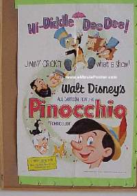 #1697 PINOCCHIO 1sh R71 Walt Disney classic 