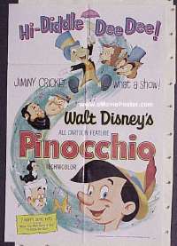 #4922 PINOCCHIO 1sh R62 Walt Disney classic 