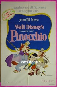 #8136 PINOCCHIO 1sh R78 Walt Disney classic 