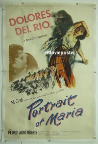 y428 PORTRAIT OF MARIA linen one-sheet movie poster '44 Dolores Del Rio