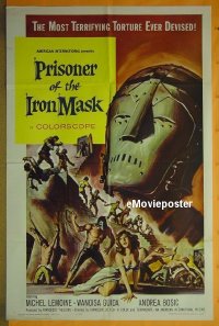 s095 PRISONER OF THE IRON MASK one-sheet movie poster '62 Italian AIP!
