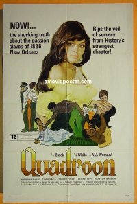 s108 QUADROON one-sheet movie poster '71 1/4 black, 3/4 white!
