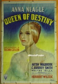 #514 QUEEN OF DESTINY kraftbacked 1sh '39 