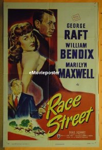 #511 RACE STREET 1sh '48 sexy film noir! 