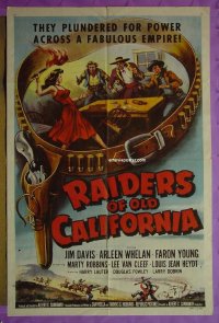 #8184 RAIDERS OF OLD CALIFORNIA 1sh '57 Davis