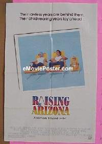 s118 RAISING ARIZONA one-sheet movie poster '87 Coen Brothers, Cage