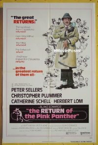 #4102 RETURN OF THE PINK PANTHER style B 1sh '75 Sellers