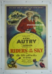 #0587 RIDERS IN THE SKY linen 1sh '49 Autry 