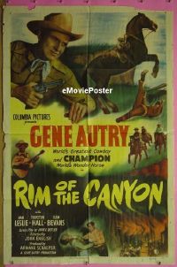 #608 RIM OF THE CANYON 1sh '49 Gene Autry 