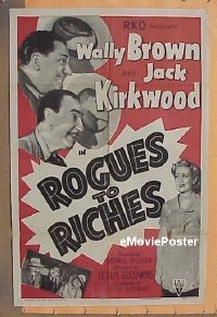 #373 ROGUES TO RICHES 1sh '51 Brown, Kirkwood 