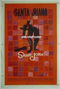 #154 SAINT JOAN linen 1sh '57 Saul Bass art! 
