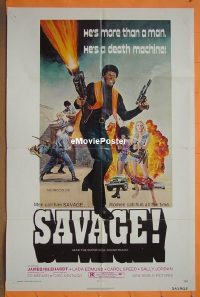 A989 SAVAGE one-sheet movie poster '73 wild blaxploitation!!