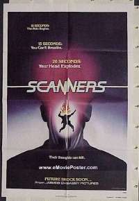#285 SCANNERS advance teaser 1sh81 Cronenberg 