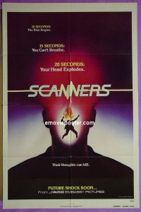 #5341 SCANNERS adv teaser 1sh '81 Cronenberg 