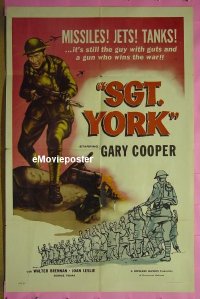 #527 SERGEANT YORK 1sh R58 Gary Cooper 