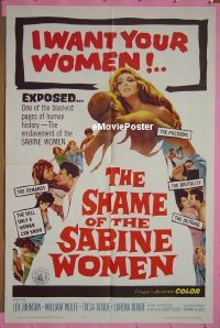 #8237 SHAME OF THE SABINE WOMEN 1sh '62 wild! 