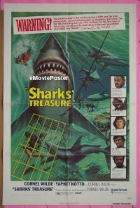 #9718 SHARKS' TREASURE 1sh '75 Wilde, Sharks! 