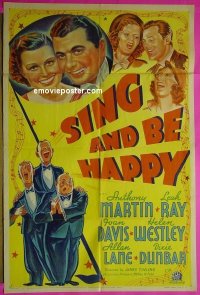 #5390 SING & BE HAPPY B 1sh '37 Martin, Ray 