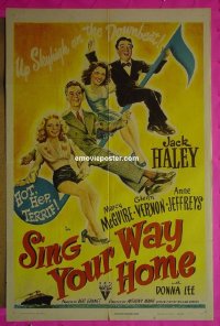 #8288 SING YOUR WAY HOME 1sh '45 Jack Haley