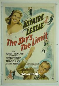 #138 SKY'S THE LIMIT linen 1sh '43 Astaire 