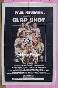 #181 SLAP SHOT 1sh '77 Paul Newman, hockey 