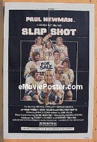 #404 SLAP SHOT 1sh '77 Paul Newman, hockey 