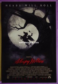 h322 SLEEPY HOLLOW advance one-sheet movie poster '99 Johnny Depp, Ricci