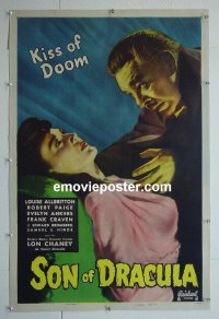 #2931 SON OF DRACULA linen one-sheet R48 Chaney Jr
