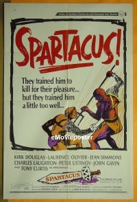 #594 SPARTACUS 1sh R67 Kubrick, Kirk Douglas 
