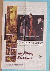 Q616 SPIRIT OF ST LOUIS one-sheet movie poster '57 James Stewart