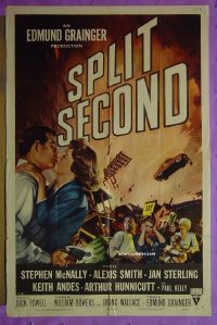 #8313 SPLIT SECOND 1sh '53 Powell film noir!