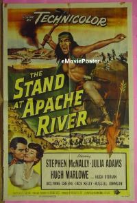 #693 STAND AT APACHE RIVER 1sh '53 Indian! 