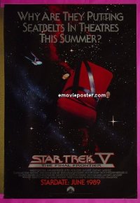 #541 STAR TREK 5 adv 1sh '89 Final Frontier 