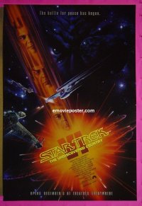 #259 STAR TREK VI adv 1sh '91 Shatner, Nimoy