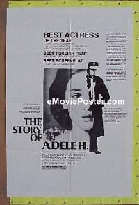 #399 STORY OF ADELE H 1sh '75 Truffaut 