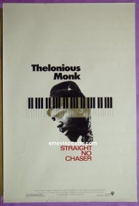 4958 STRAIGHT NO CHASER one-sheet movie poster '89 Thelonious Monk
