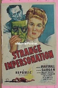 #219 STRANGE IMPERSONATION 1sh '46 film noir 