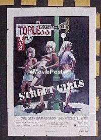 #027 STREET GIRLS linen 1sh '75 sexy image! 