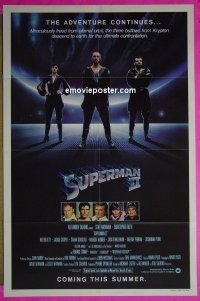 #2885 SUPERMAN II teaser 1sh '81 Christopher Reeve, Terence Stamp, battle over New York City!